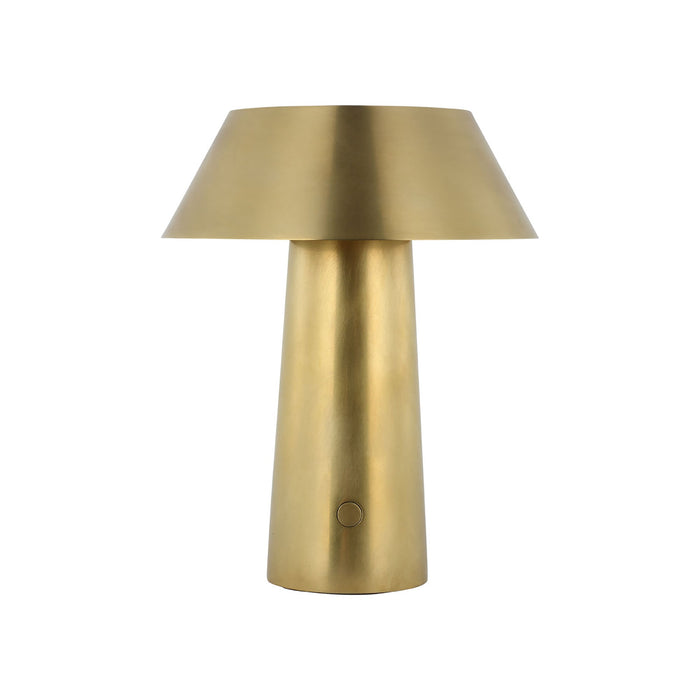 Sesa LED Table Lamp in Hand Rubbed Antique Brass (7.7-Inch).