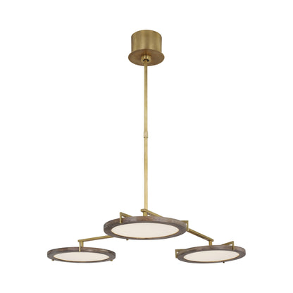 Shuffle LED Chandelier in Natural Brass (Medium).