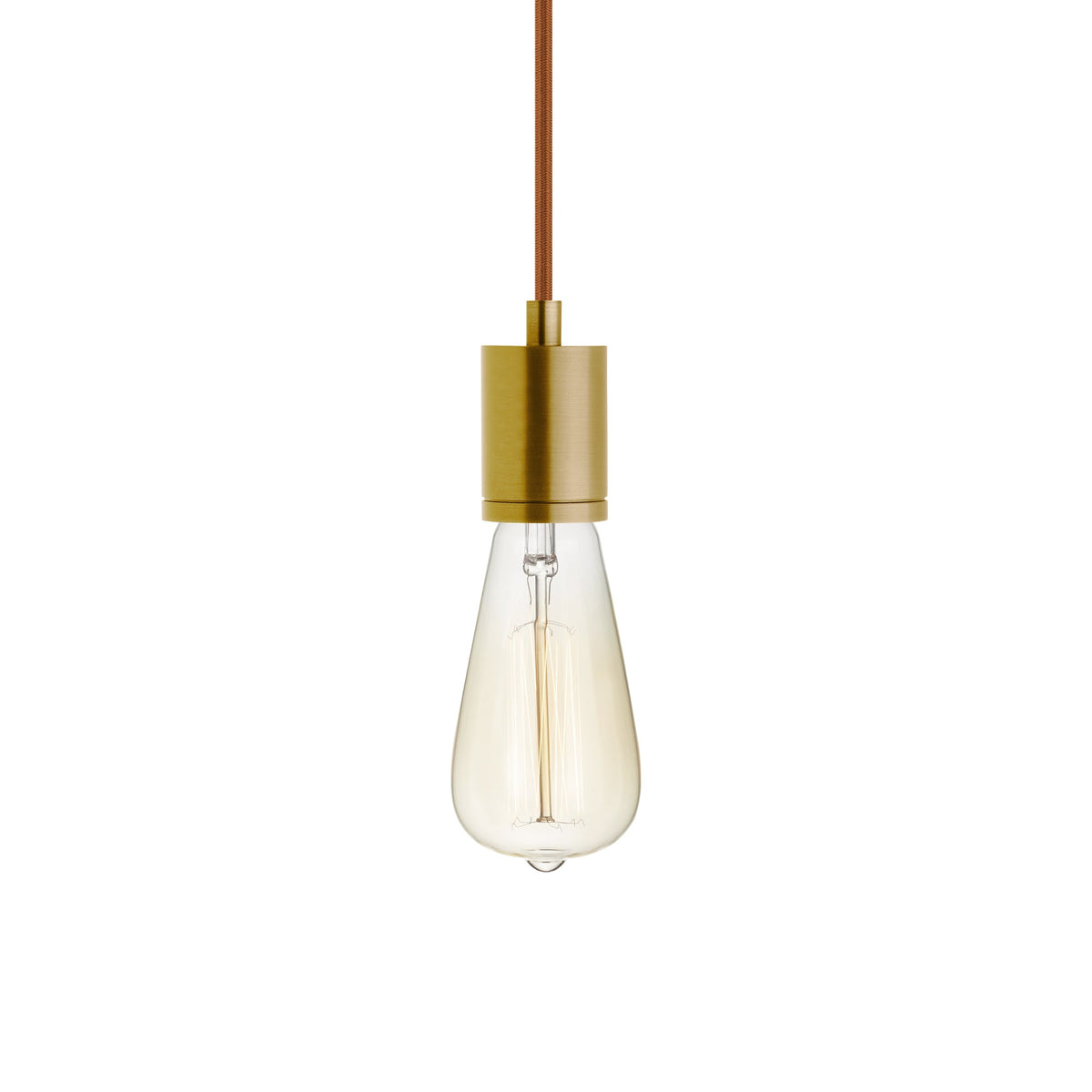 SoCo 16 Foot Pendant Light in Natural Brass/Copper Cord.