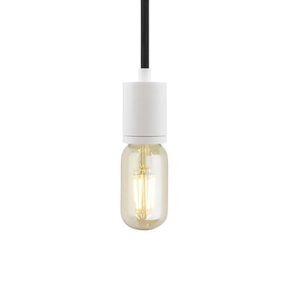 SoCo 8 Foot Pendant Light in White/Black Cord.