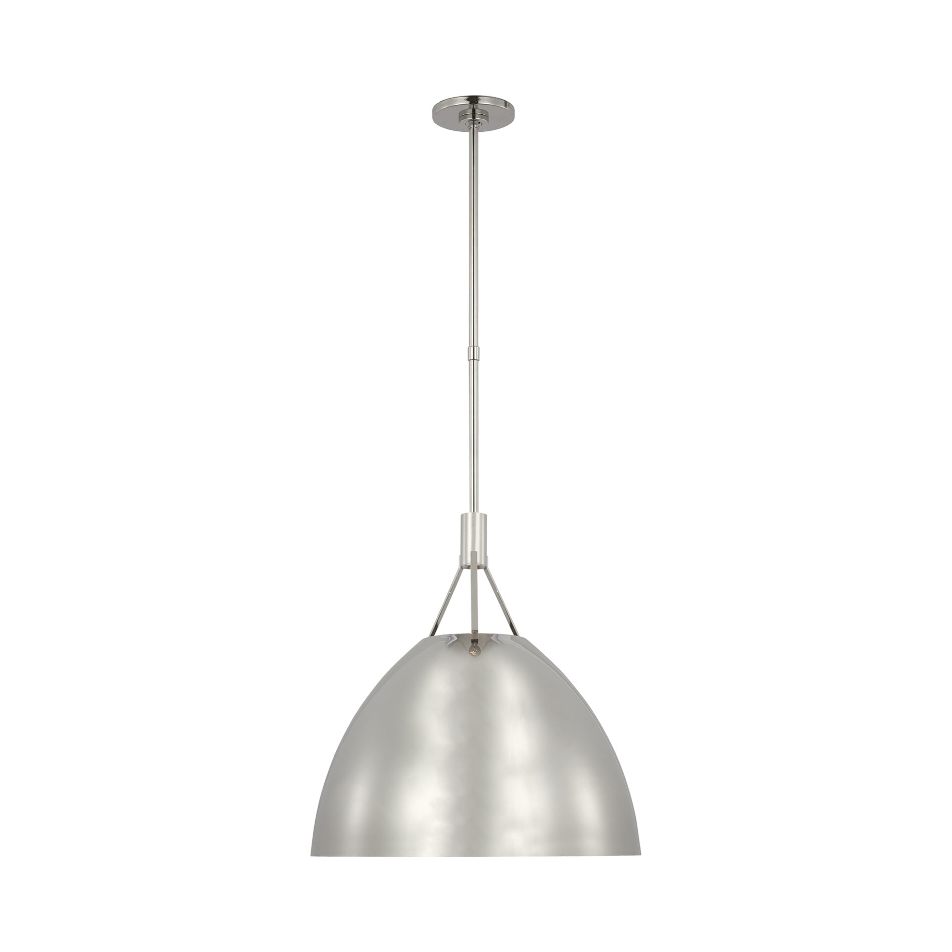 Sospeso Dome LED Pendant Light in Polished Nickel.