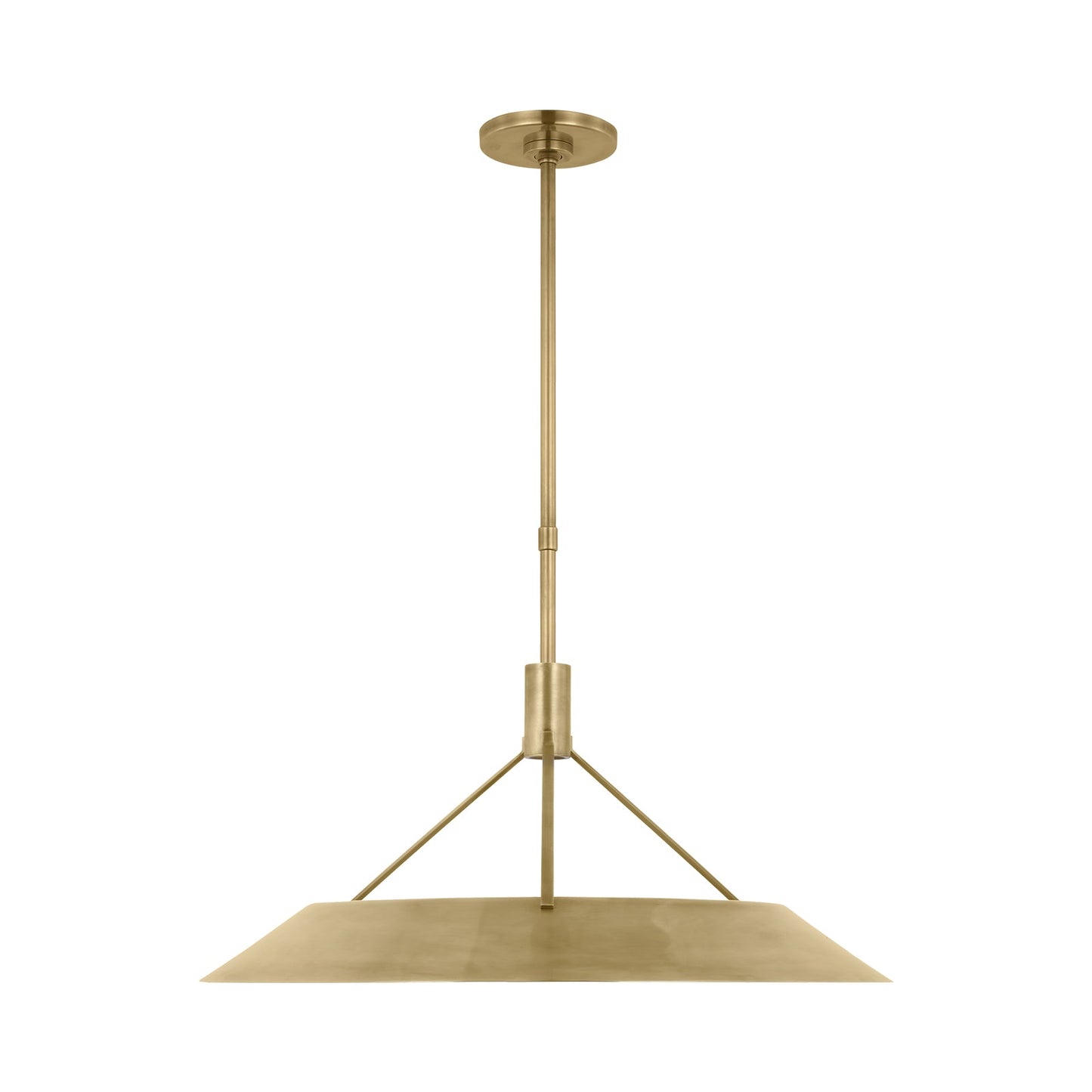 Sospeso LED Pendant Light in Natural Brass.