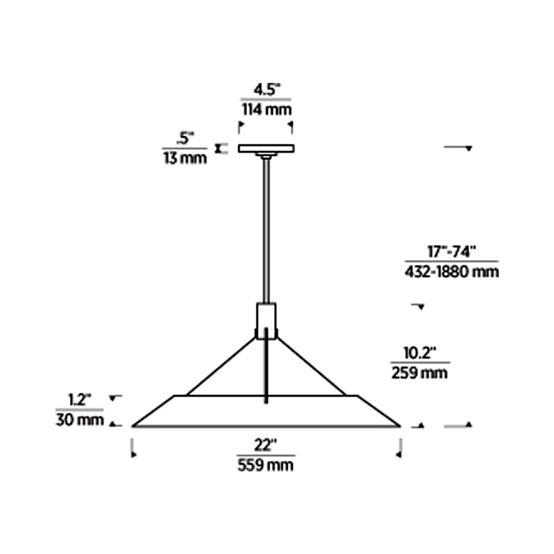 Sospeso LED Pendant Light - line drawing.