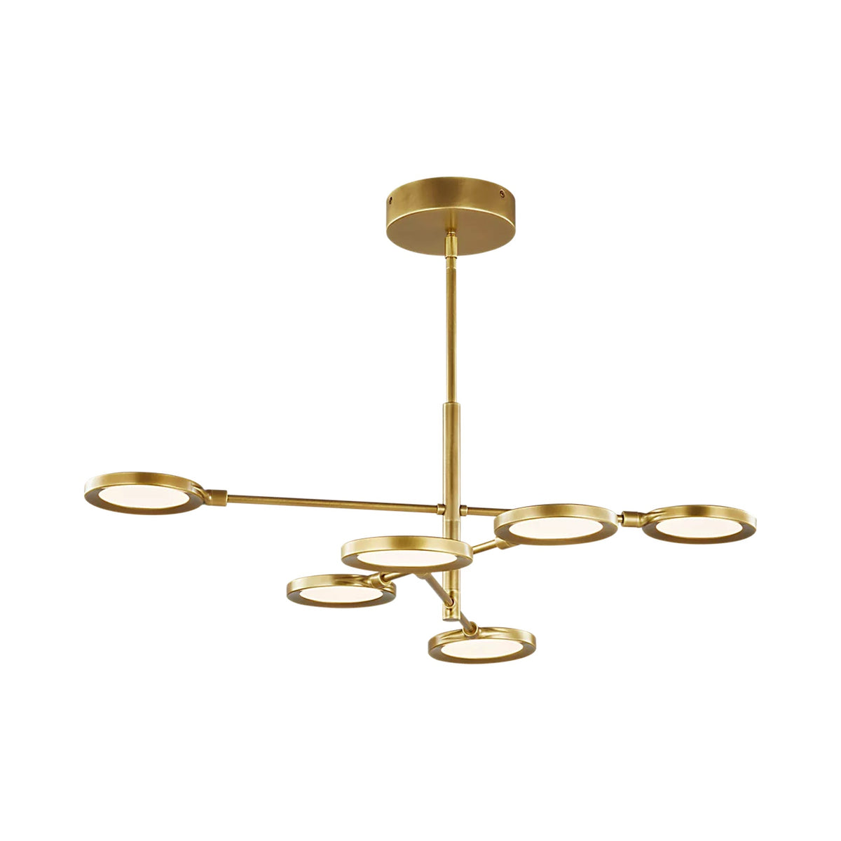 Spectica LED Chandelier in Plated Brass (6-Light).