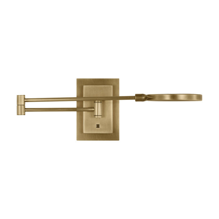 Spectica LED Task Wall Light in Plated Brass.