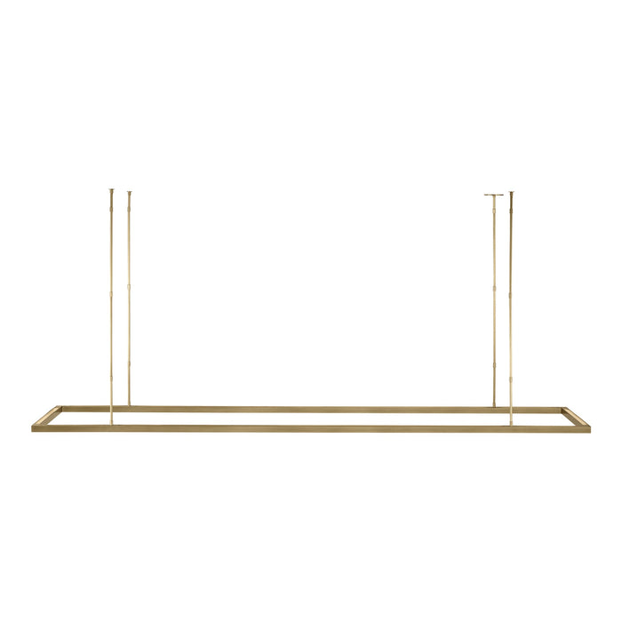 Stagger Halo LED Linear Pendant Light in Natural Brass (84-Inch/Up).