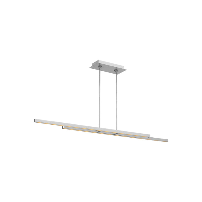 Stagger LED Linear Pendant Light in Polished Stainless Steel (60-Inch).