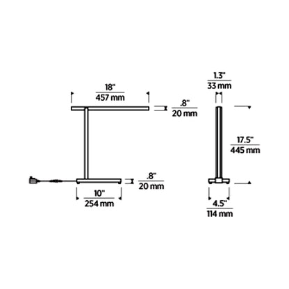 Stagger LED Table Lamp in - line drawing.