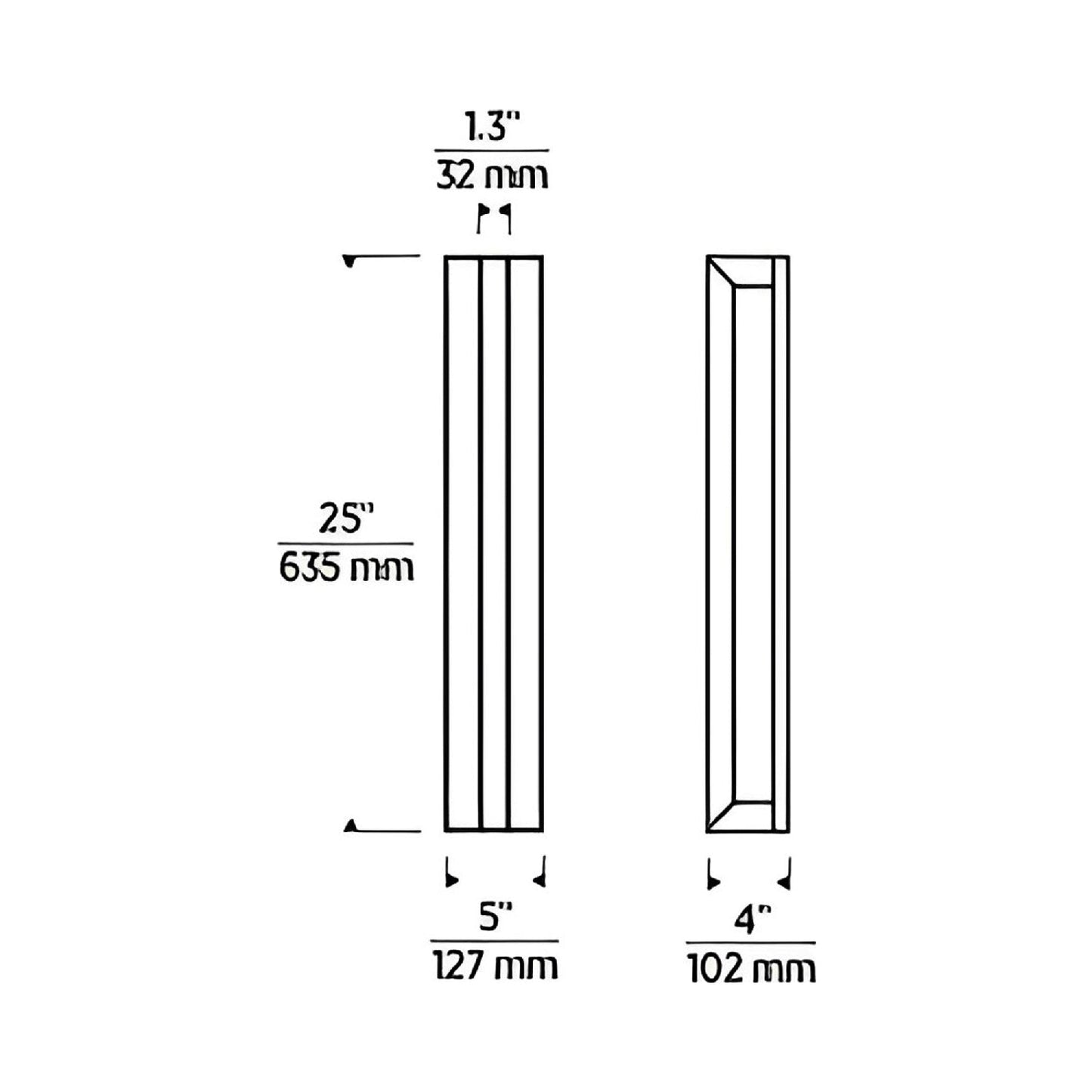 Stagger Outdoor LED Wall Light - line drawing.