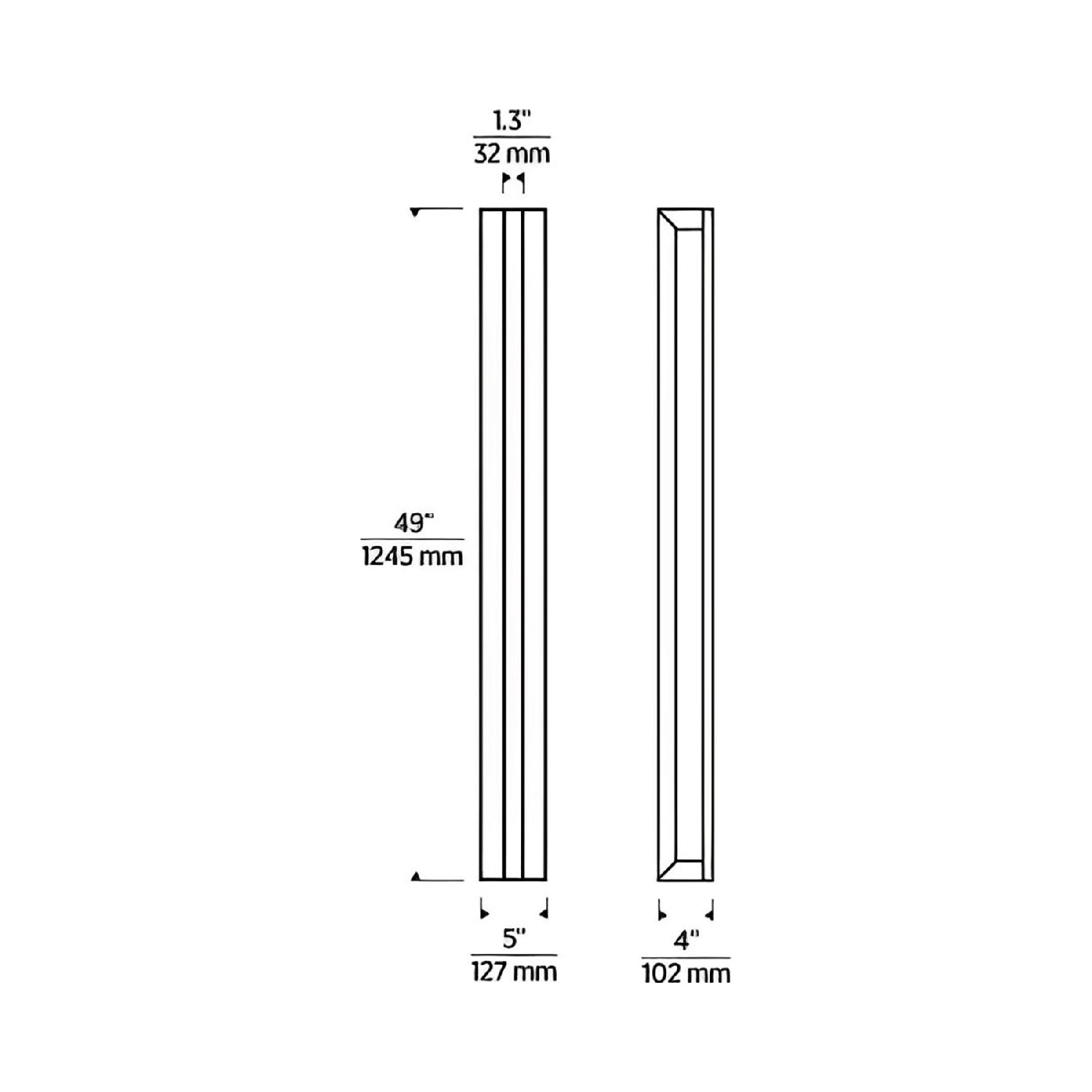 Stagger Outdoor LED Wall Light - line drawing.