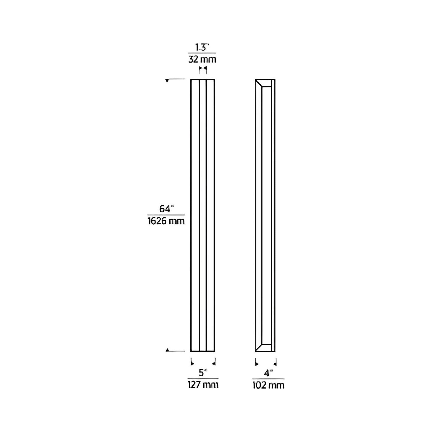 Stagger Outdoor LED Wall Light - line drawing.