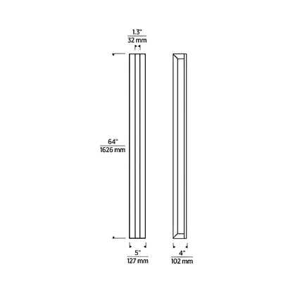Stagger Outdoor LED Wall Light - line drawing.