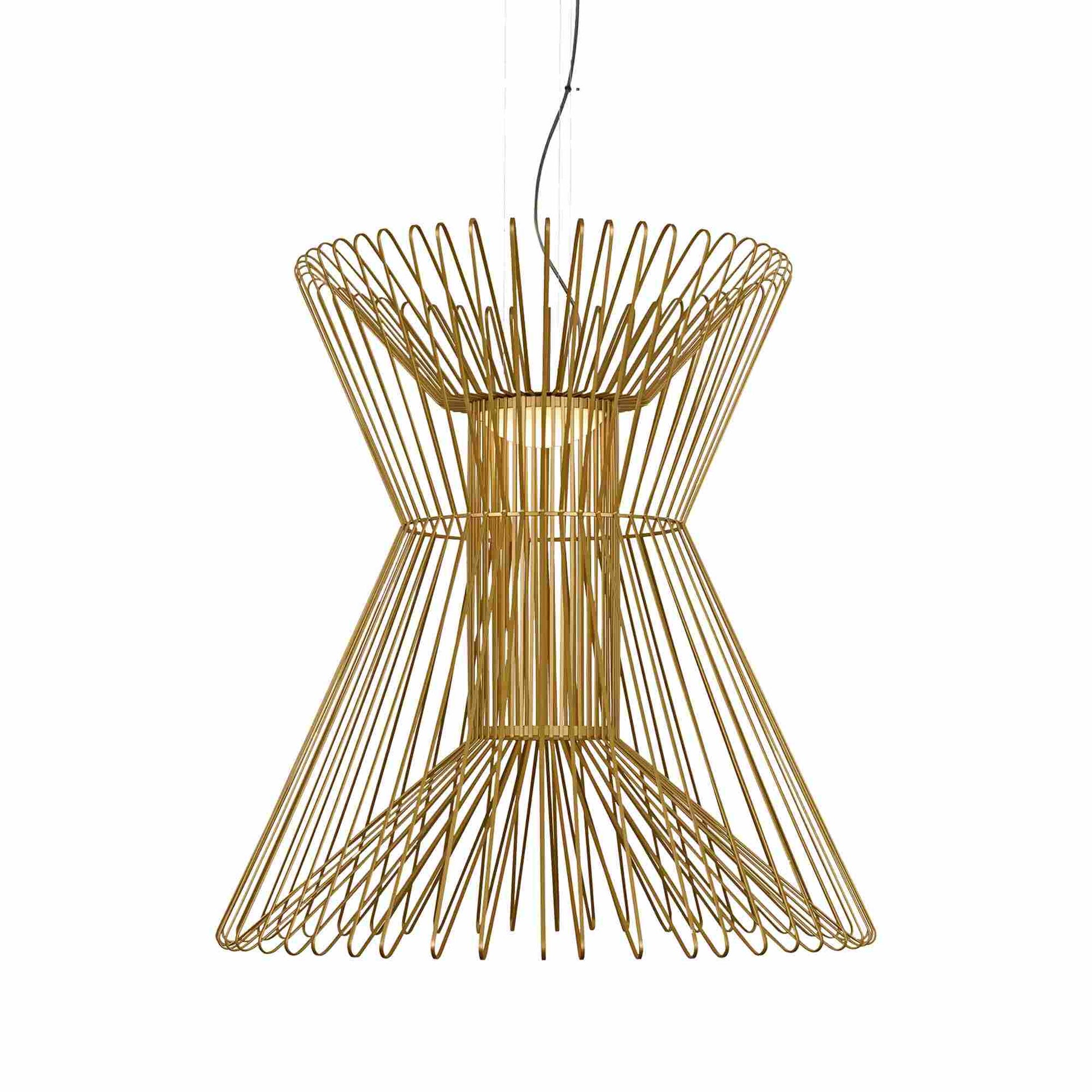 Syrma Grande LED Pendant Light in Satin Gold.