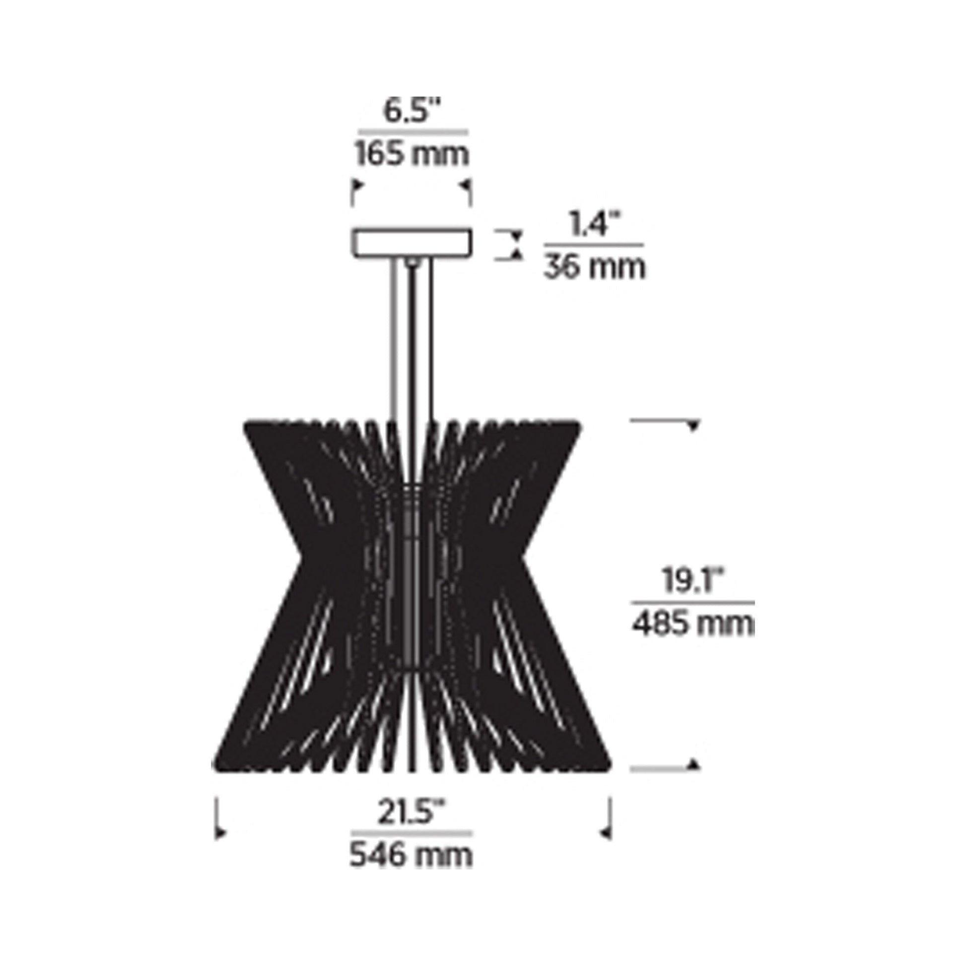 Syrma LED Pendant Light - line drawing.