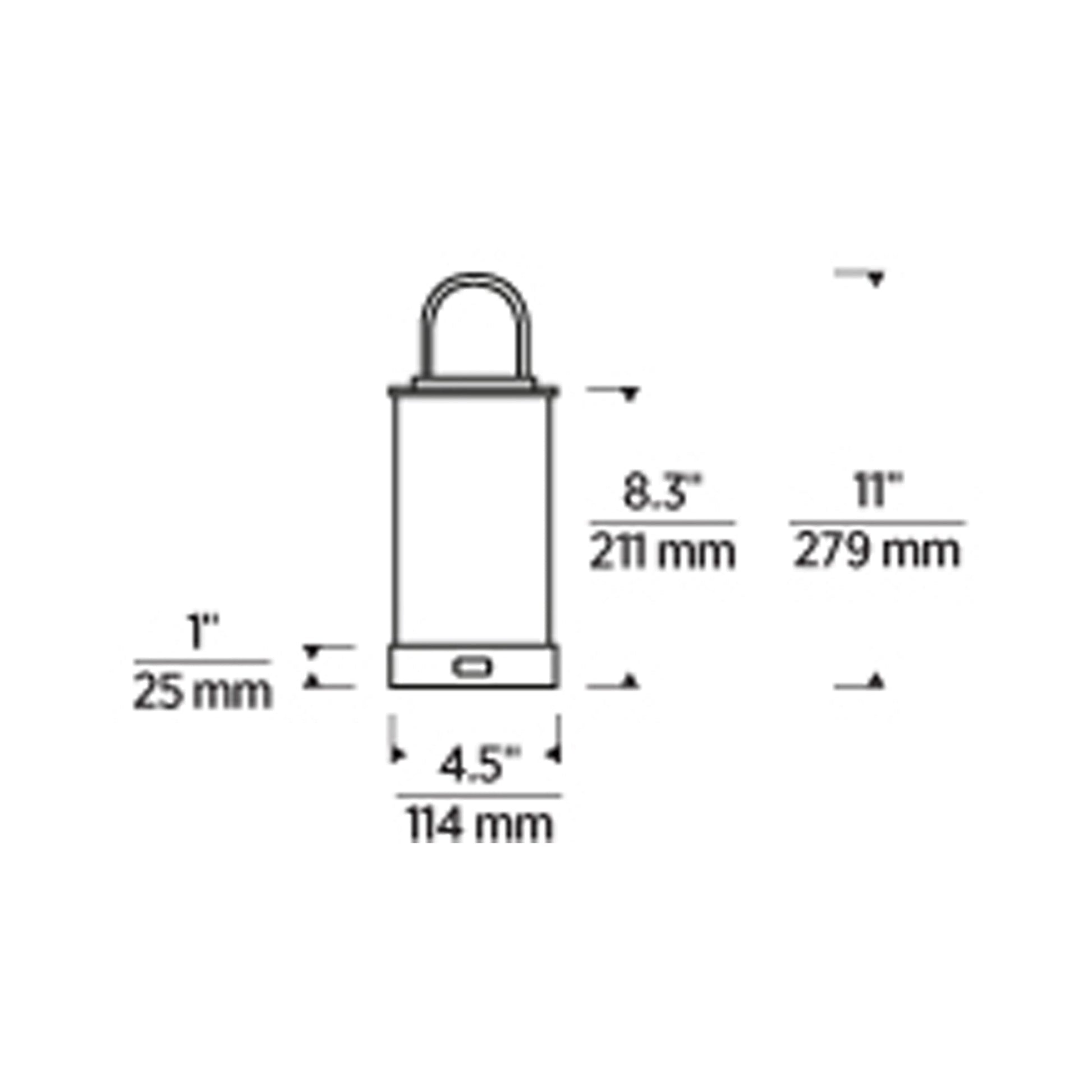 Tawa LED Table Lamp - line drawing.