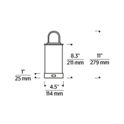 Tawa LED Table Lamp - line drawing.
