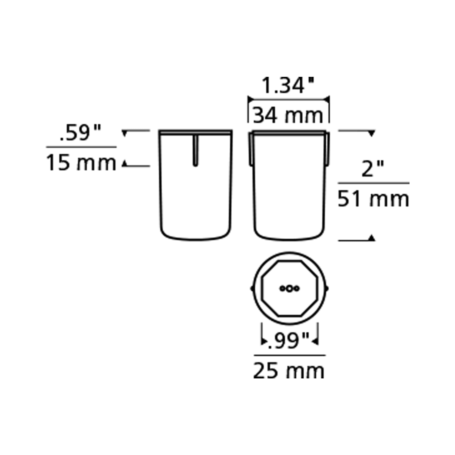 Tech Lighting LED Bi-Pin Module - line drawing.