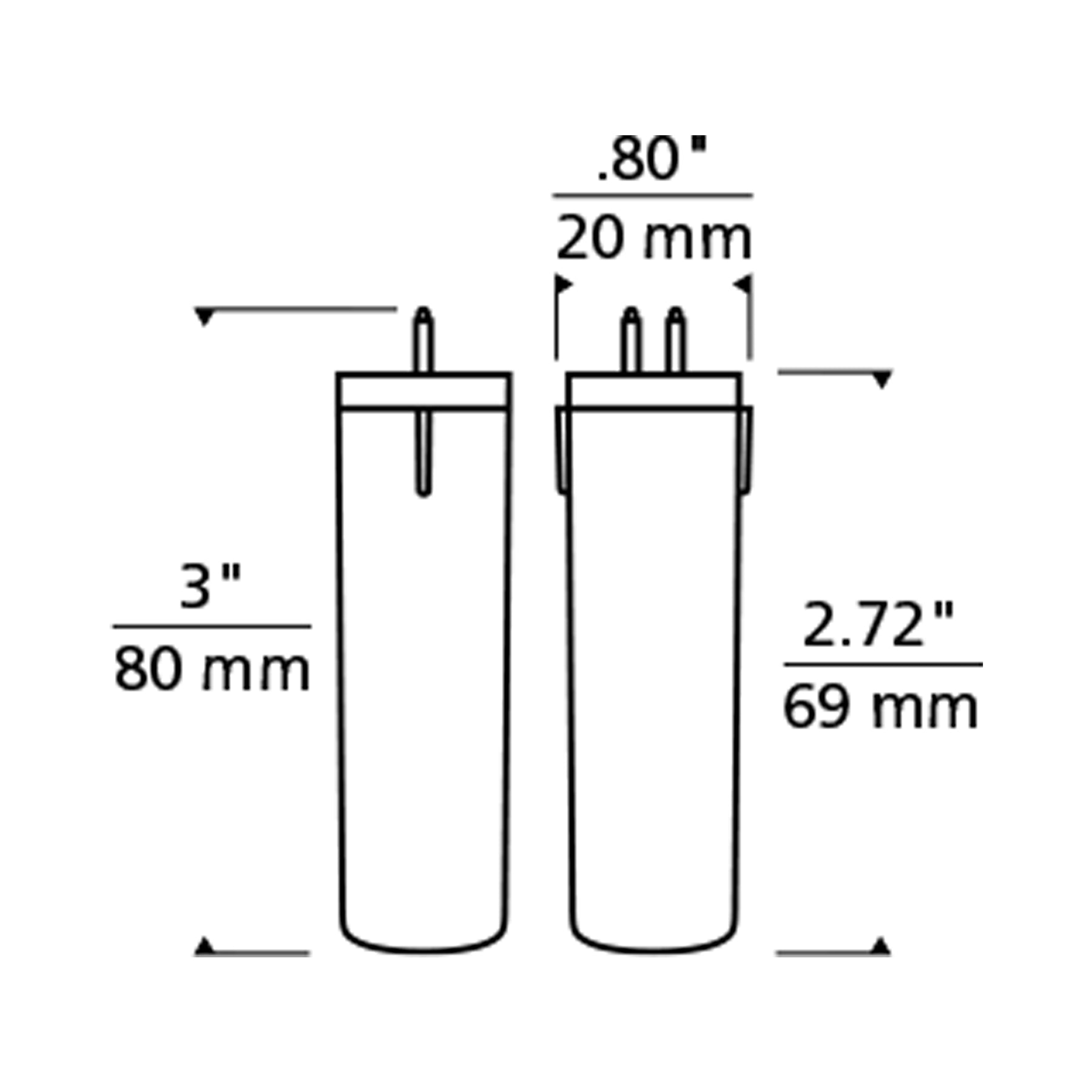 Tech Lighting LED Bi-Pin Module - line drawing.