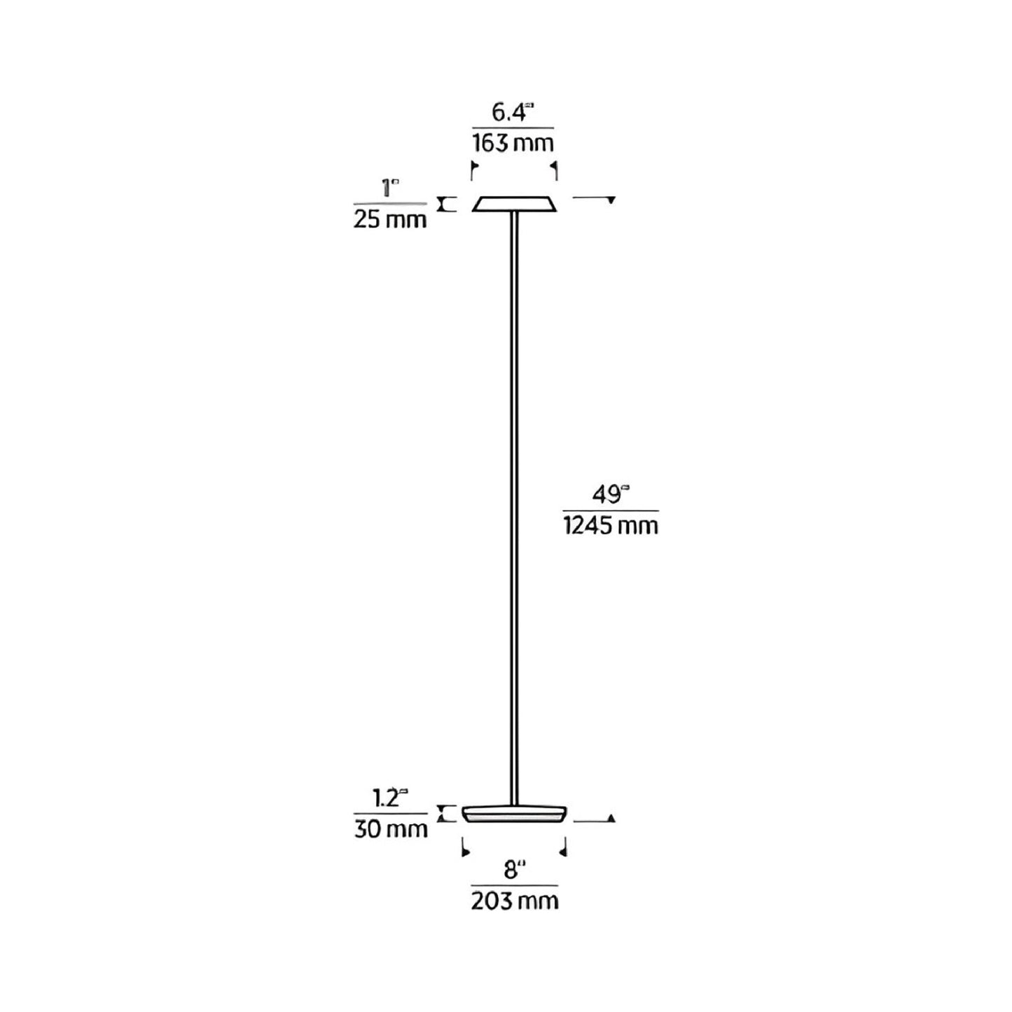 Tepa LED Floor Lamp - line drawing.