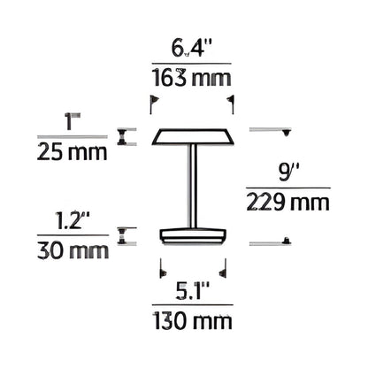 Tepa LED Table Lamp - line drawing.
