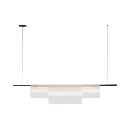 Trace Double Linear LED Chandelier in Nightshade Black.