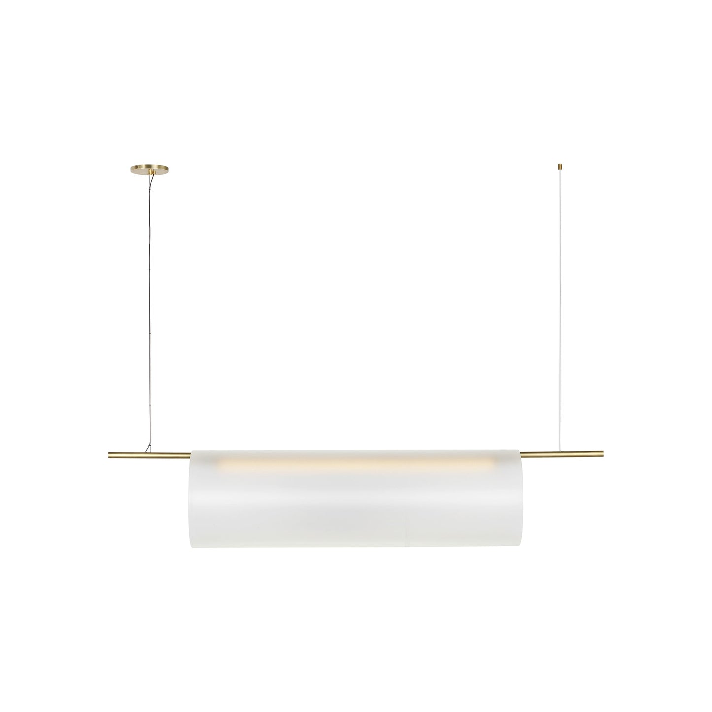 Trace Linear LED Chandelier in Hand-Rubbed Antique Brass (60-Inch).