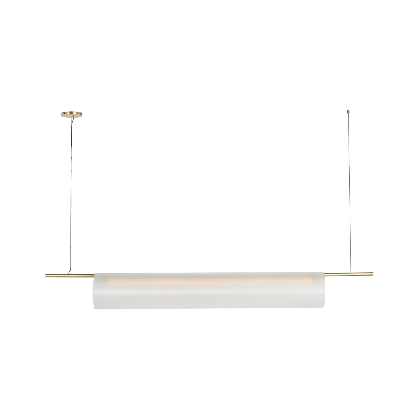 Trace Linear LED Chandelier in Hand-Rubbed Antique Brass (72-Inch).