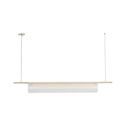 Trace Linear LED Chandelier in Hand-Rubbed Antique Brass (72-Inch).