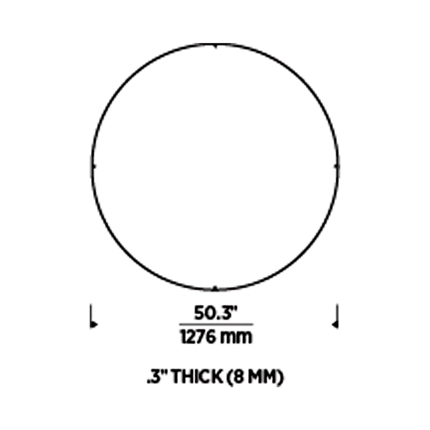 Trellis Round Spacer Accessory - line drawing.
