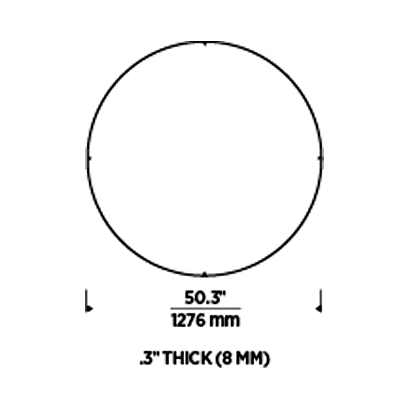 Trellis Round Spacer Accessory - line drawing.