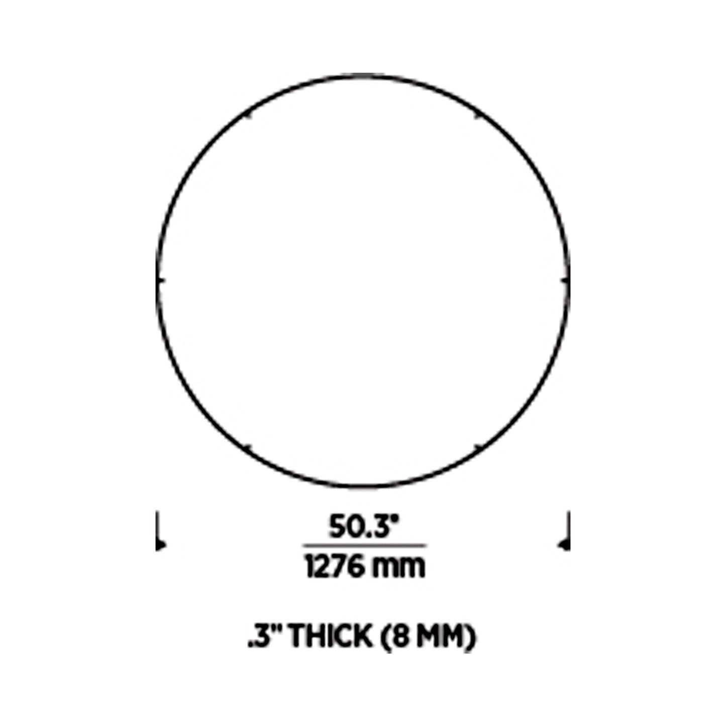 Trellis Round Spacer Accessory - line drawing.
