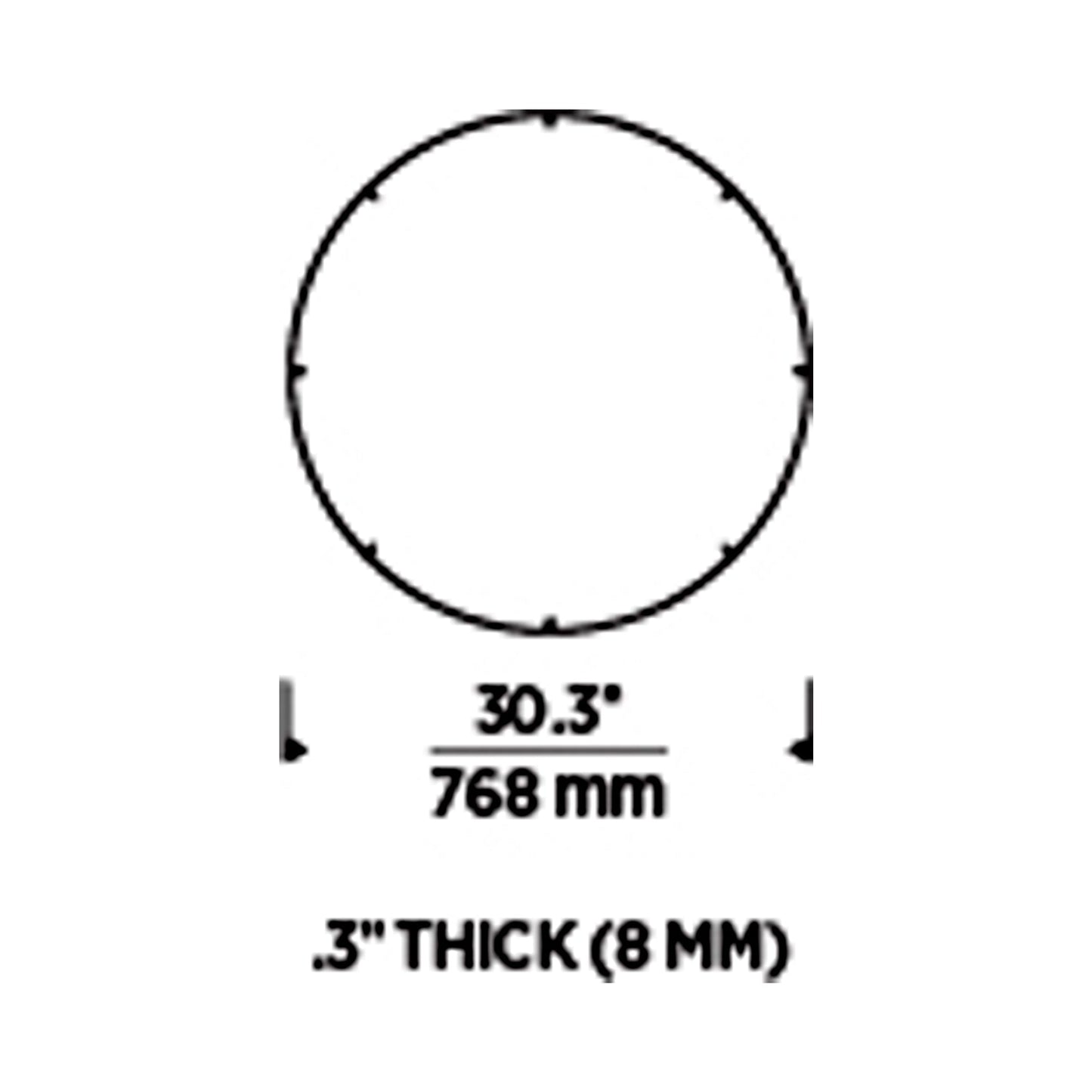 Trellis Round Spacer Accessory - line drawing.