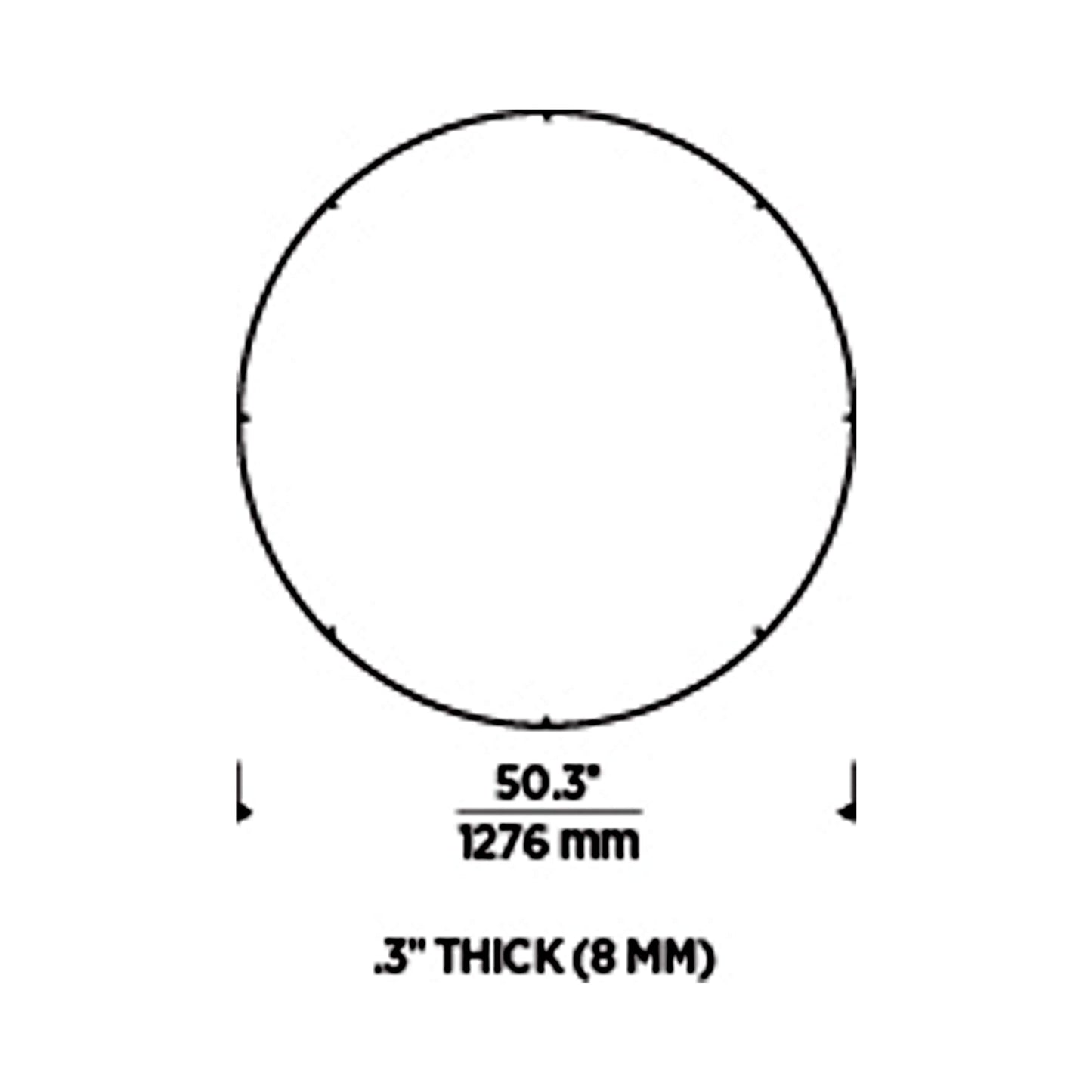 Trellis Round Spacer Accessory - line drawing.