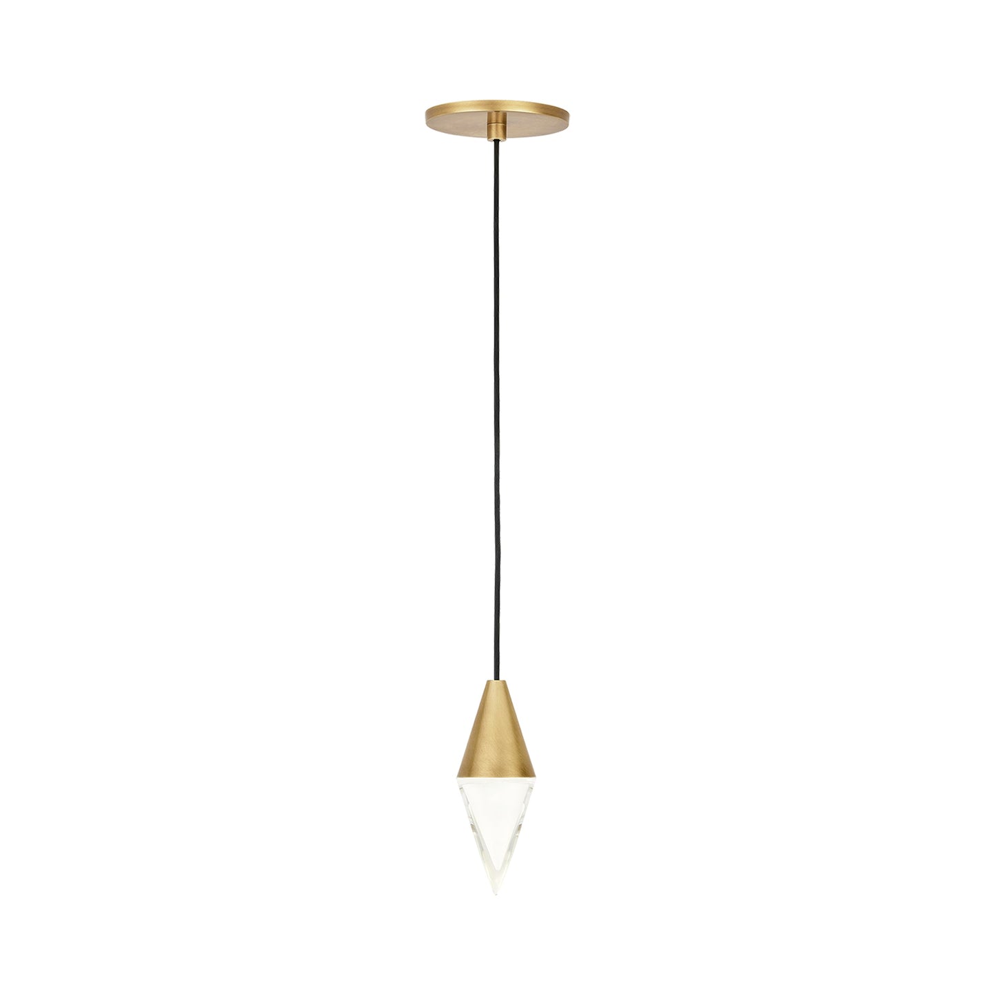Turret LED Pendant Light in Natural Brass (Large).