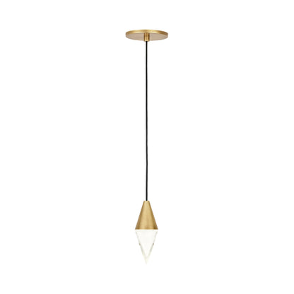 Turret LED Pendant Light in Natural Brass (Large).