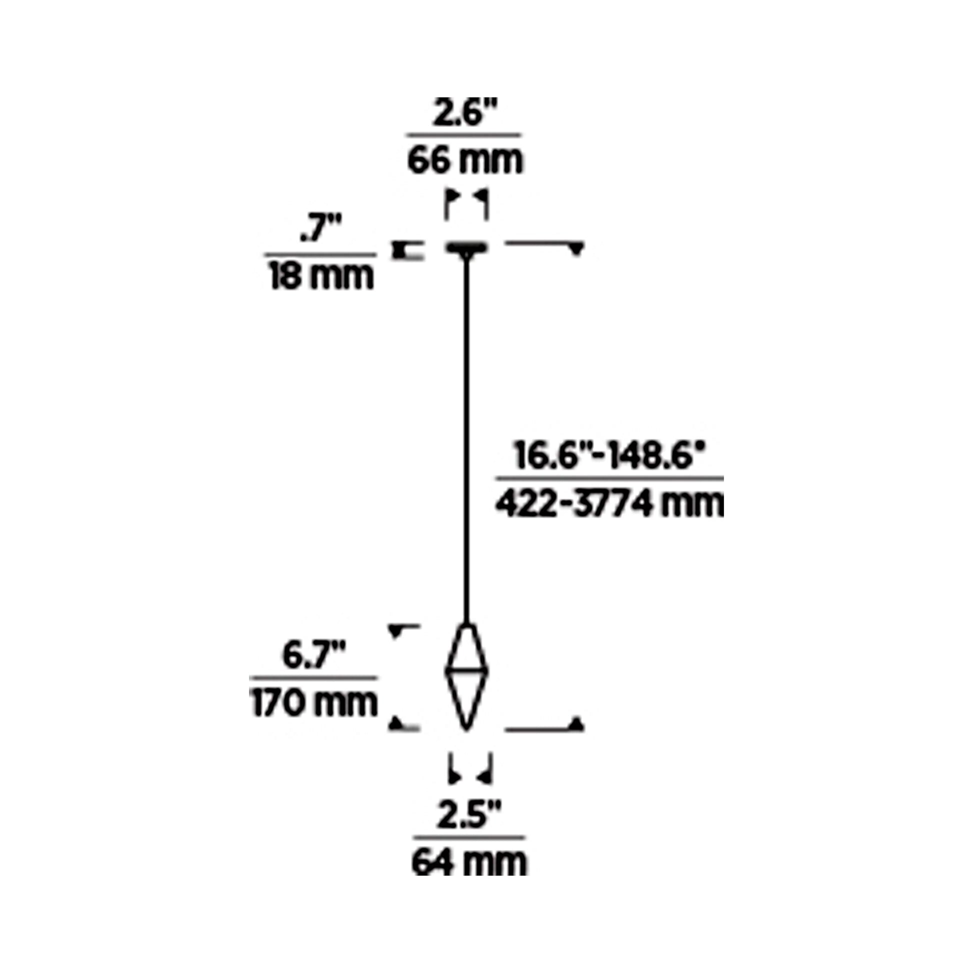 Turret LED Pendant Light - line drawing.