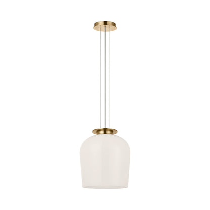 Vetro LED Pendant Light in Hand Rubbed Antique Brass (13.3-Inch).