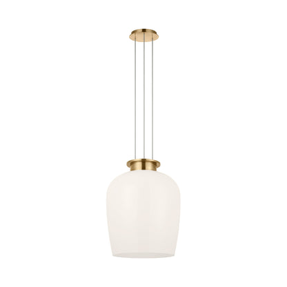 Vetro LED Pendant Light in Hand Rubbed Antique Brass (21-Inch).