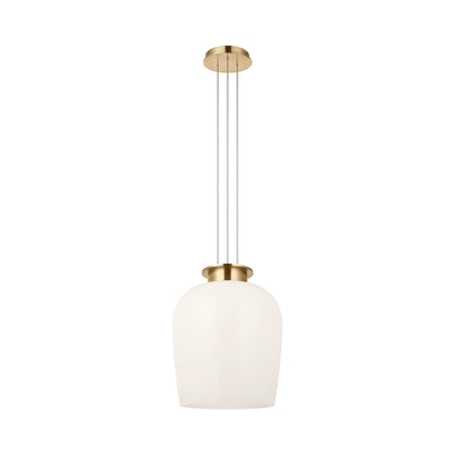 Vetro LED Pendant Light in Hand Rubbed Antique Brass (26.9-Inch).