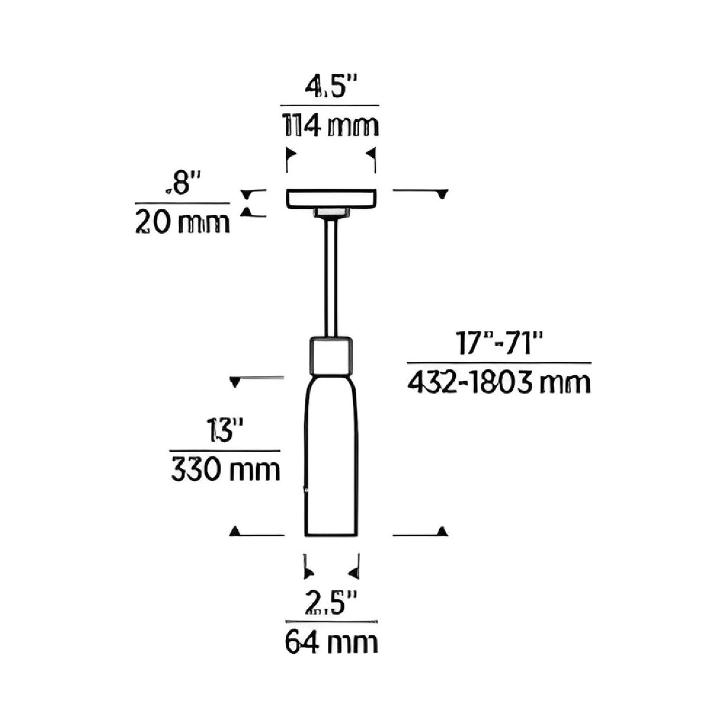 Volver LED Pendant Light - line drawing.