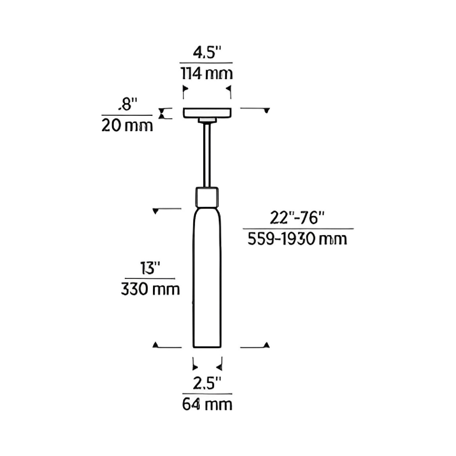 Volver LED Pendant Light - line drawing.