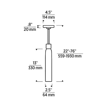 Volver LED Pendant Light - line drawing.