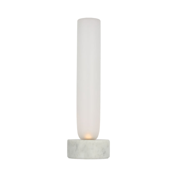 Volver LED Table Lamp in White Marble (14.9-Inch).