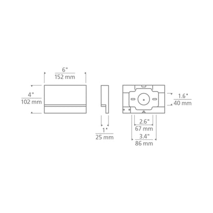 Wend Outdoor LED Wall / Step Light - line drawing.