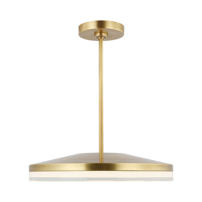 Wyatt LED Pendant Light in Natural Brass.