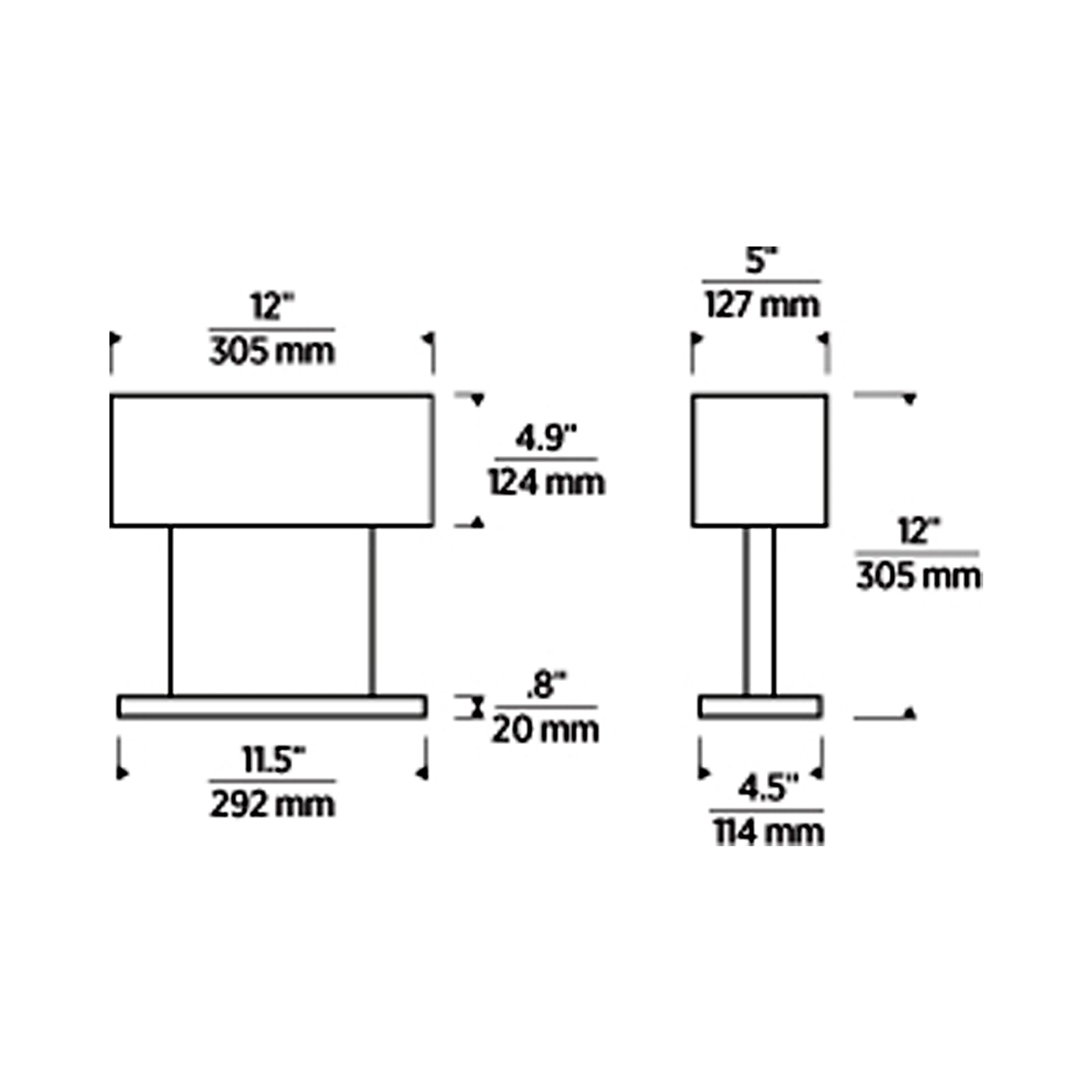 Wyllis LED Table Lamp - line drawing.