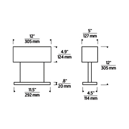 Wyllis LED Table Lamp - line drawing.