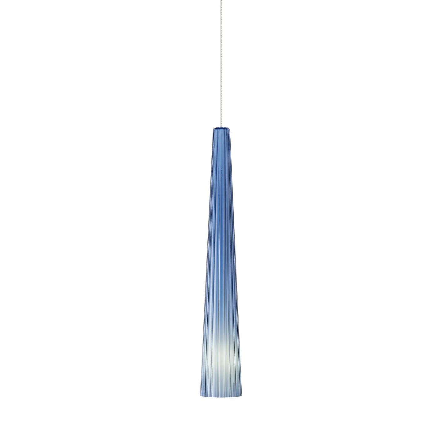 Zenith LED Pendant Light in Steel Blue/Satin Nickel (Small).