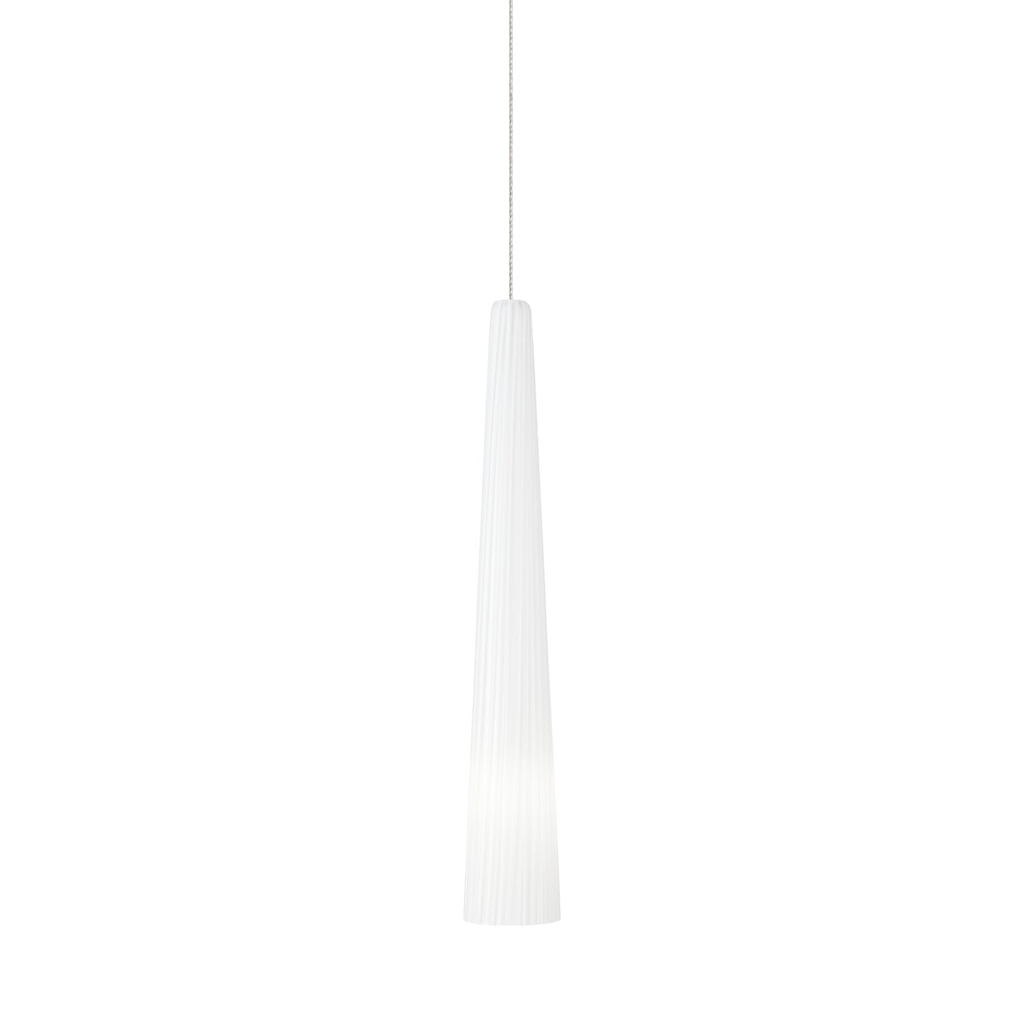 Zenith LED Pendant Light in White/Satin Nickel (Small).