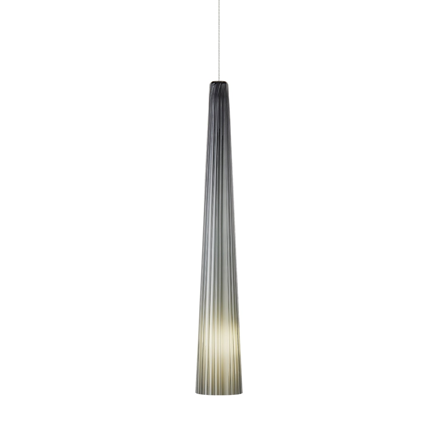 Zenith LED Pendant Light in Smoke/Satin Nickel (Large).